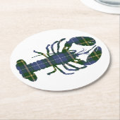 Nova Scotia Tartan Hummer Pullboard Trinkcoaster Runder Pappuntersetzer (Angewinkelt)