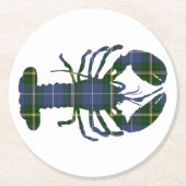 Nova Scotia Tartan Hummer Pullboard Trinkcoaster Runder Pappuntersetzer (Vorderseite)