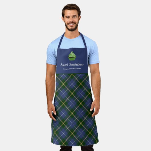 Nova Scotia Tartan Kariertes Cupcake Bäckerei Gros Schürze (Getragen)