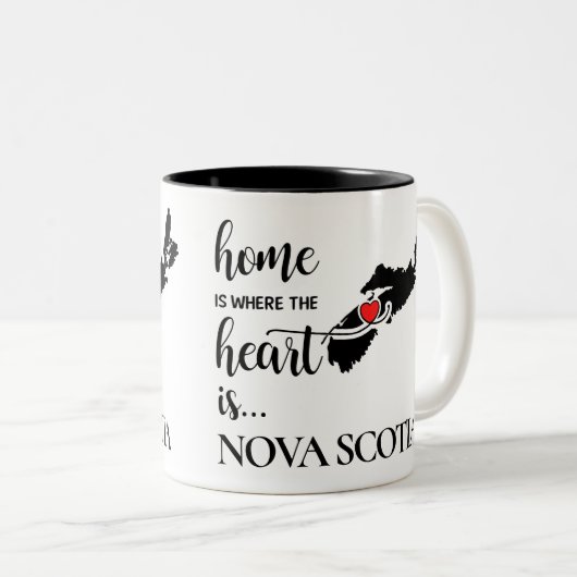 Nova Scotia Zuhause ist der Ort, wo das Herz... Zweifarbige Tasse (VorderseiteRechts)