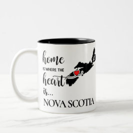 Nova Scotia Zuhause ist der Ort, wo das Herz... Zweifarbige Tasse