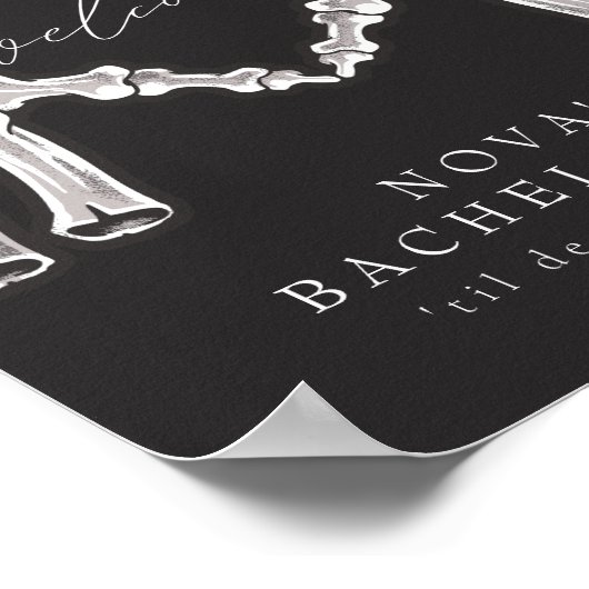 NOVA Skeleton Heart Hands Bachelorette Willkommen Poster (Ecke)