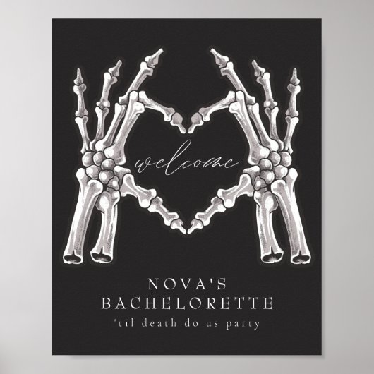 NOVA Skeleton Heart Hands Bachelorette Willkommen Poster (Vorne)