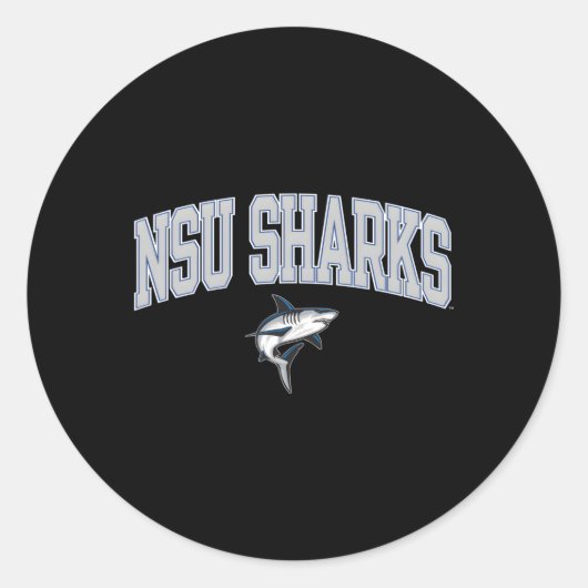 Nova Southeastern Sharks Arch Over Blue Runder Aufkleber (Vorderseite)