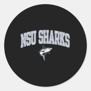 Nova Southeastern Sharks Arch Over Blue Runder Aufkleber
