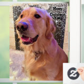 Nova The Golden Retriever Dog Weihnachtsschnee Fensteraufkleber (Zuhause)