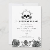NOVA Til Death Gothic Skull Black Brautparty Einladung (Vorderseite)