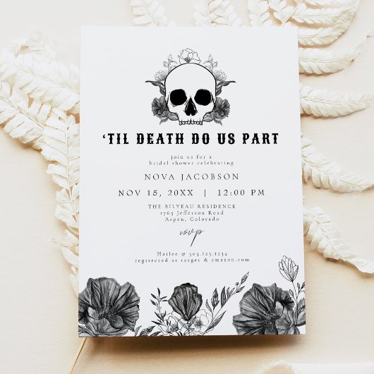NOVA Til Death Gothic Skull Black Brautparty Einladung