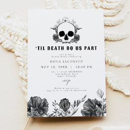 NOVA Til Death Gothic Skull Black Bridal Shower Einladung