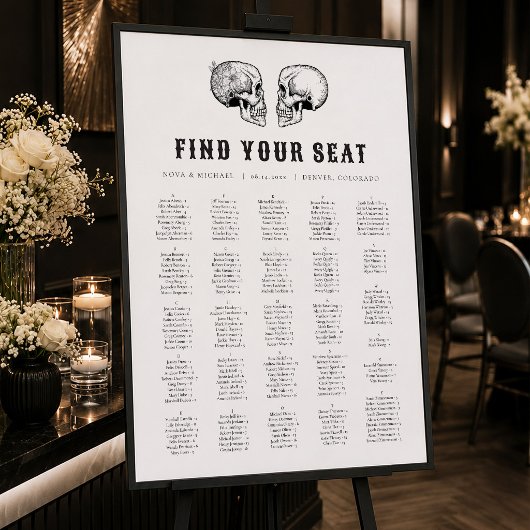 NOVA Til Death Gothic Skull Wedding Chart Poster