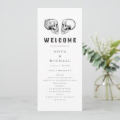 NOVA Til Death Gothic Skull Wedding Program Card Einladung (Stehend Vorderseite)