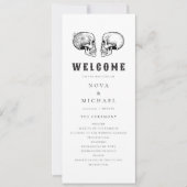 NOVA Til Death Gothic Skull Wedding Program Card Einladung (Vorderseite)
