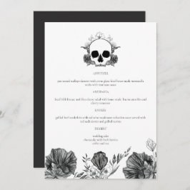 NOVA Til Death Vintag Gothic Skull Dinner Menu Menükarte