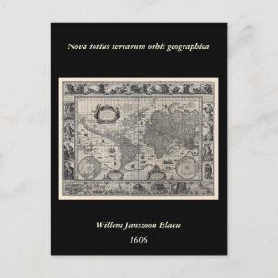 Nova totius terrarum, 1606 Antike Weltkarte Postkarte