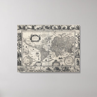 Nova totius terrarum, 1606 Antique World Map Leinwanddruck