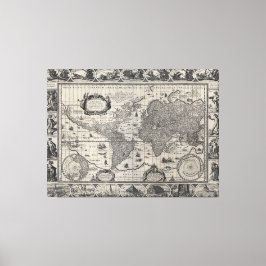 Nova totius terrarum, 1606 Antique World Map Leinwanddruck