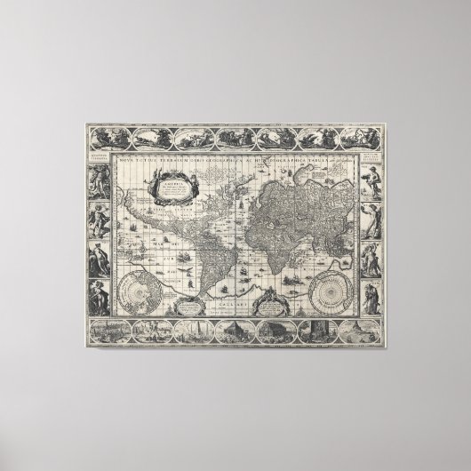 Nova totius terrarum, 1606 Antique World Map Leinwanddruck (Vorderseite)