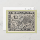 Nova totius terrarum, 1606 Antique World Map Postkarte (Vorne/Hinten)