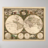 Nova Totius Terrarum Orbis Tabula (F. de Wit) Poster (Vorne)