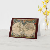 Nova Totius Terrarum Orbis Tabula Weltkarte Karte (Gelbe Blume)