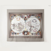 Nova Totius Terrarum Orbis von Henricus Hondius II Wandteppich (Vorderseite (Horizontal))