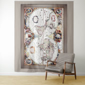 Nova Totius Terrarum Orbis von Henricus Hondius II Wandteppich (Beispiel)