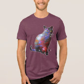 Nova Weltraum In Katze Tri-Blend Shirt (Vorderseite)