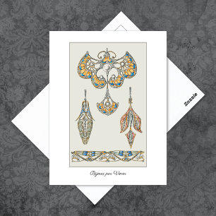 Noveau Jewels Illustration Henri Vever Postkarte