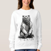 Novelty Bear Graphic Hoodie, Coole Tierdrucke Sweatshirt (Vorderseite)