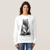 Novelty Bear Graphic Hoodie, Coole Tierdrucke Sweatshirt (Vorne ganz)