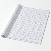 Novelty Blue White Grid Geschenkpapier (Ungerollt)
