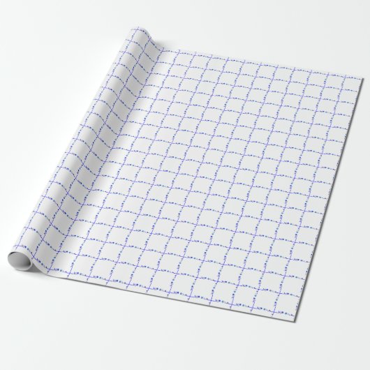 Novelty Blue White Grid Geschenkpapier (Ungerollt)