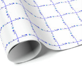Novelty Blue White Grid Geschenkpapier (Rolleneckpunkt)