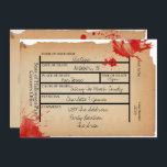 Novelty Coroners Toe Tag Halloween Einladung<br><div class="desc">Coroners Morgue Toe Tag Neuheit Halloween laden mit blutrünstigen Spritzern und alten Papier aussehen .. spukhafte,  gruselige Party Einladungen von Ricaso</div>