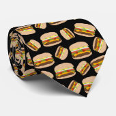 Novelty Food Burgers Cheeseburger Pattern Neck Tie Krawatte (Gerollt)