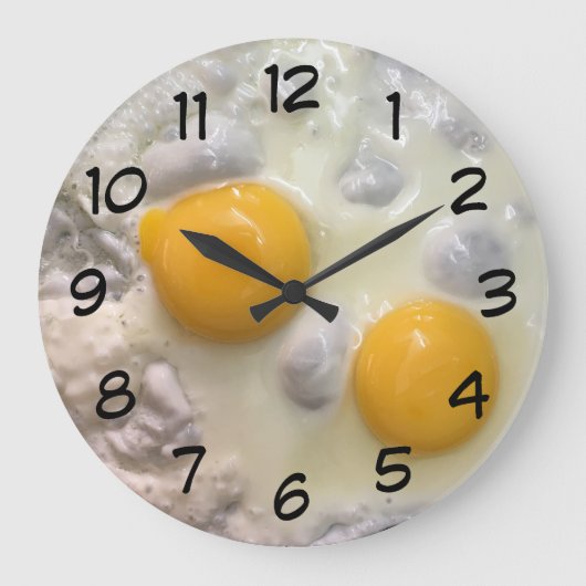 Novelty Fried Eggs Clock Große Wanduhr (Vorderseite)