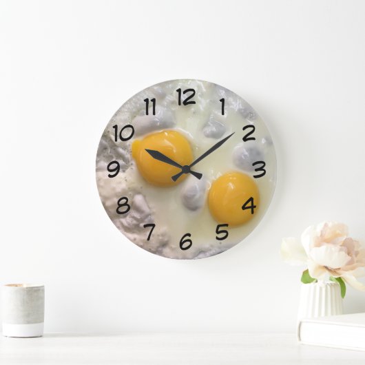 Novelty Fried Eggs Clock Große Wanduhr (Zuhause)