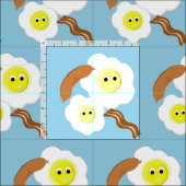 Novelty Fried Eggs Sausage Bacon Fun Print Stoff (Kachel)