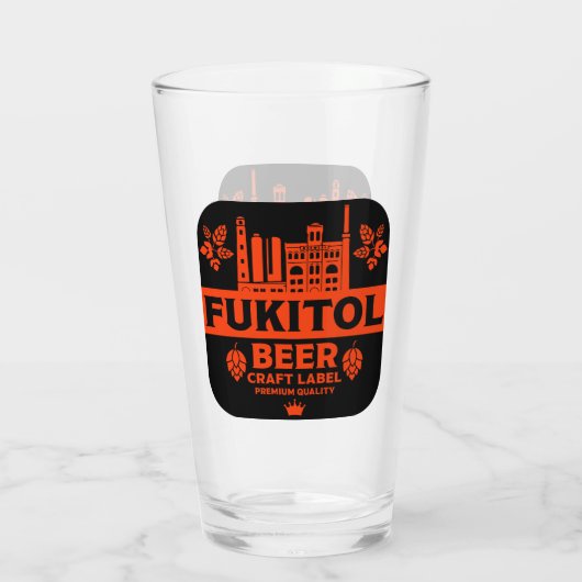 Novelty Funny Beer Label Glas (Rückseite)