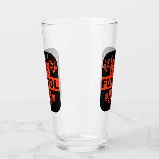 Novelty Funny Beer Label Glas (Links)