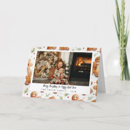 Novelty Gingerbread Men Holiday Foto Dankeskarte