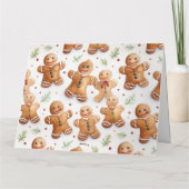 Novelty Gingerbread Men Holiday Foto Karte (Rückseite)