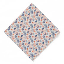 Novelty Ginkgo Navy Blue & Orange Muster