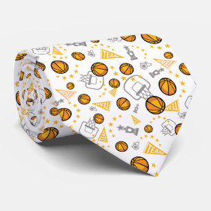Novelty Golden Basketball Team Neck Tie Krawatte