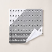 Novelty Grau Weiße Socken Badehandtuch Set (Waschlappen)
