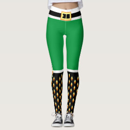Novelty Green Elf Christmas Toy Soldier Leggings