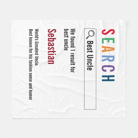 Novelty Internet Search Result Personalized Fleecedecke (Vorderseite (Horizontal))