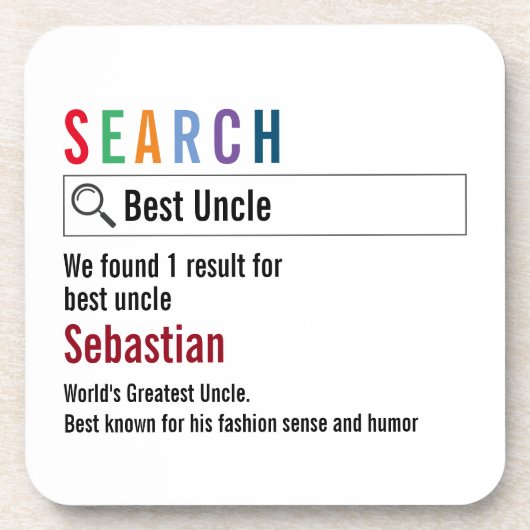 Novelty Internet Search Result Personalized Getränkeuntersetzer (Vorderseite)