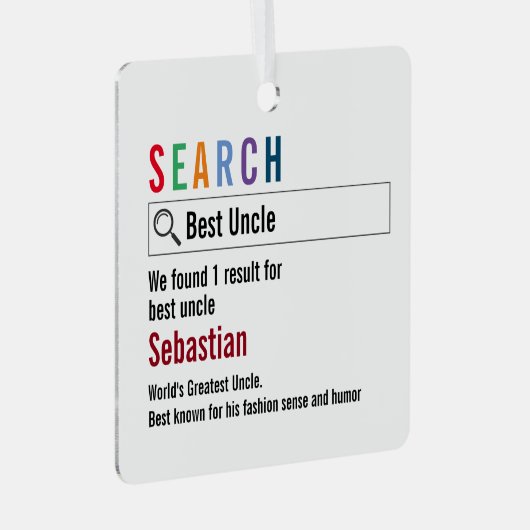Novelty Internet Search Result Personalized Ornament Aus Metall (Vorderseite Rechts)
