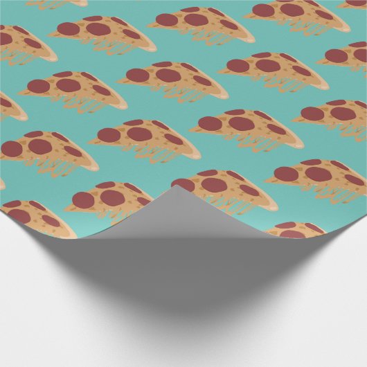 Novelty Melting Cheese Pepperoni Pizza Pattern Geschenkpapier (Ecke)
